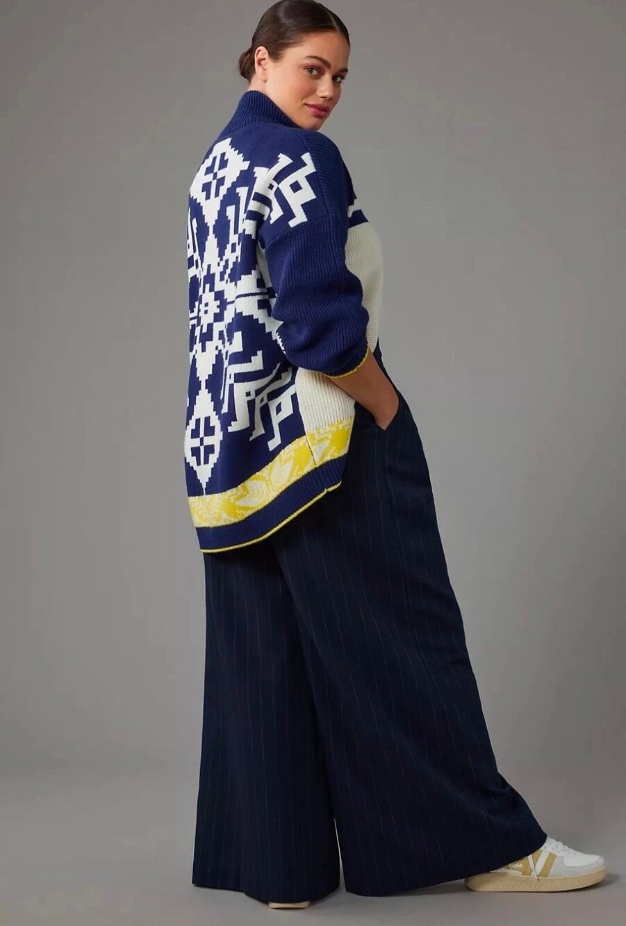 Maeve x Anthropologie  Aztec Fair Isle Zip Cardigan Coat.  Sz. XS Ret. $178